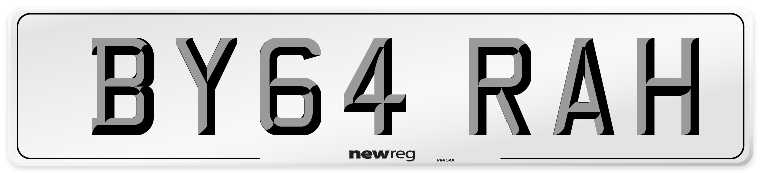 BY64 RAH Number Plate from New Reg